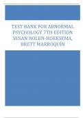 TEST BANK FOR ABNORMAL PSYCHOLOGY, 8TH EDITION, SUSAN NOLENHOEKSEM//A+ GRADED/ CORRECTLY ANSWERED