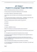 ATI TEAS 7 English and Language Usage Exam Questions & Answers Latest Update 2023