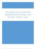 TEST BANK FOR ACCOUNTING INFORMATION SYSTEMS, 10TH EDITION, JAMES A. HALL||A+ GRADED !!!WITH CORRECT ANSWERS