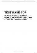 TEST BANK FOR  MEDICAL-SURGICAL NURSING  CRITICAL THINKING IN CLIENT CARE  4TH EDITION PRISCILLA LEMON