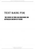 TEST BANK FOR  THE SCIENCE OF MIND AND BEHAVIOUR 2ND  AUSTRALIAN EDITION BY PASSER