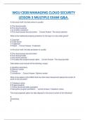 WGU C838 MANAGING CLOUD SECURITY LWGU C838 MANAGING CLOUD SECURITY LESSON 3 MULTIPLE EXAM Q&A.SSON 3 MULTIPLE EXAM Q&A.