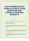 VATI PHARMACOLOGY FORM A & B REAL EXAM QUESTIONS AND CORRECT ANSWERS GRADED A
