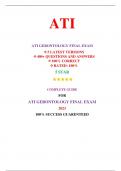 ATI Gerontology Final Exam (5 Versions, 2023, NGN) / Gerontology ATI Final Exam / ATI Proctored Gerontology Final Exam | Real Exam + Practice Exam|