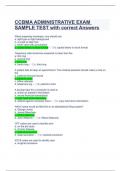 CCBMA ADMINISTRATIVE EXAM SAMPLE TEST with correct Answers