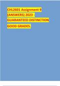 CHL2601 Assignment 9 (ANSWERS) 2023 - GUARANTEED DISTINCTION GOOD GRADES. 