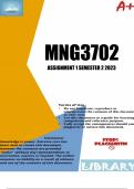 MNG3702 Assignment 1 (COMPLETE ANSWERS) Semester 2 2023 (726484) - DUE 25 August 2023