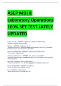 ASCP MB III:  Laboratory Operations 100% SET TEST LATELY  UPDATED