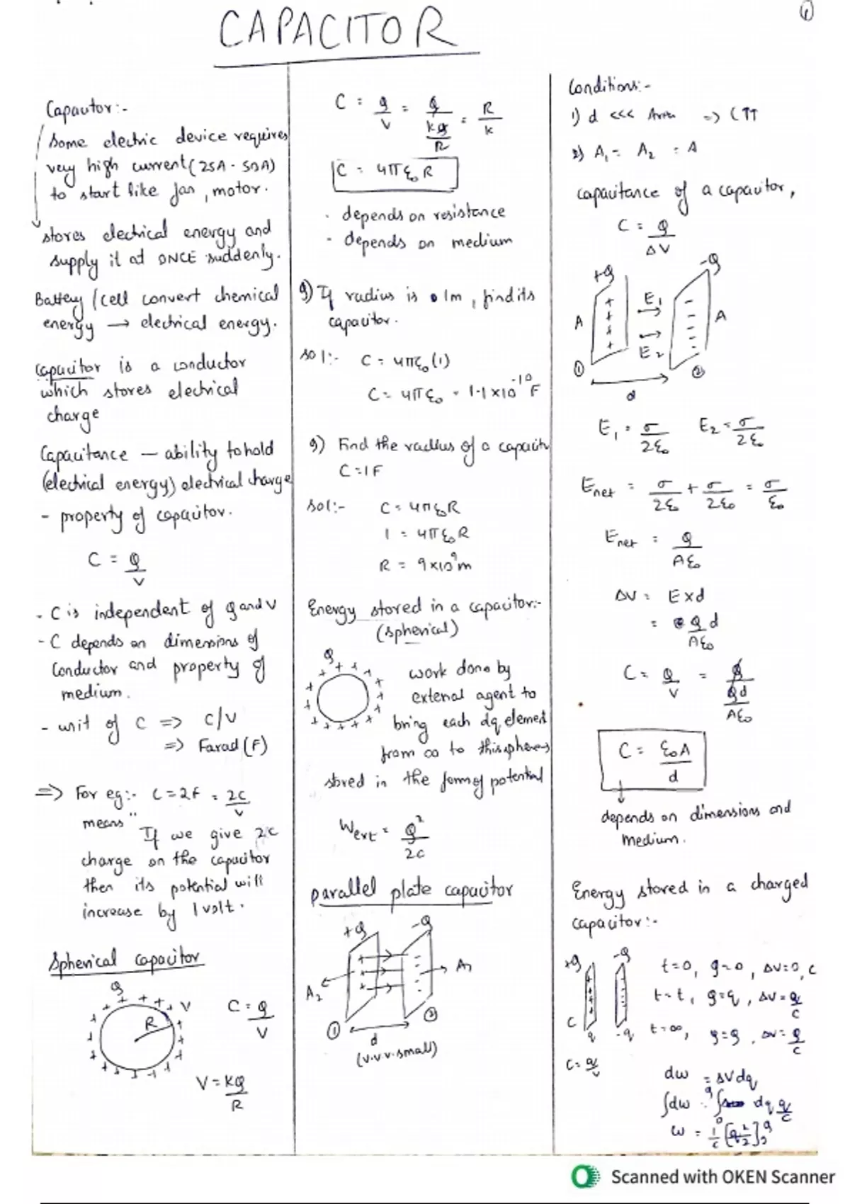 CAPACITANCE CHAPTER 2 NEET CLASS 12 PHYSICS - NEET - Stuvia US