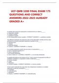 UCF QMB 3200 FINAL EXAM 175 QUESTIONS AND CORRECT ANSWERS 2022-2023 ALREADY GRADED A+