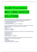 Health Promotion/ WCC 100% VERIFIED  SOLUTIONS