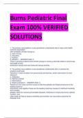 Burns Pediatric Final  Exam 100% VERIFIED  SOLUTIONS