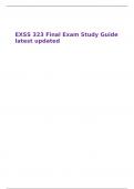 EXSS 323 Final Exam Study Guide latest updated