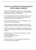 Aircrew Coordination Training Questions With Complete Solutions