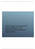 Test Bank for Lifespan Development, 8th Edition, Denise Boyd, Helen Bee.