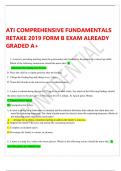 ATI COMPREHENSIVE FUNDAMENTALS RETAKE 2019 FORM B EXAM ALREADY GRADED A+ 