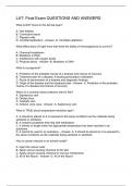 LAT: Final Exam QUESTIONS AND ANSWERS