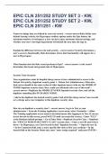 EPIC CLN 251/252 STUDY SET 3 - KW, EPIC CLN 251/252 STUDY SET 2 - KW, EPIC CLN 251/251 - KW|UPDATED&VERIFIED|100% SOLVED|GUARANTEED SUCCESS