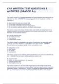 CNA WRITTEN TEST QUESTIONS & ANSWERS (GRADED A+)