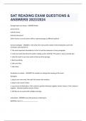 SAT READING EXAM QUESTIONS & ANSWERS 2023/2024