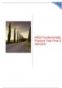 HESI Fundamentals Practice Test Final 2 (NCLEX)questions and answers  graded A+