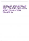 ATI TEAS 7 SCIENCE EXAM BEST FOR 2023 EXAM 100% VERIFIED SOLUTION GRADED A+