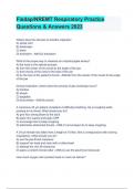 Fisdap/NREMT Respiratory Practice Questions & Answers 2023