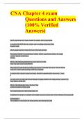 CNA Chapter 4 Exam Questions and Answers (2022/2023) (Verified Answers)