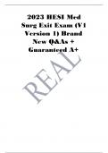 HESI Med-Surg Exam Questions and answers Revised copies 2023. ) MED SURG HESI VERSION GUARANTEED 2023-2024