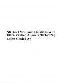 NR 326 CMS Exam Questions With 100% Verified Answers 2023-2024 | Latest Graded A+
