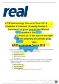 ATI PHARMACOLOGY 2023-2024 PROCTORED EXAM -STUDY GUIDE (GRADED A+) Pharmacology Final Exam Questions AND ANSWERS