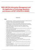 WGU 468 OA Information Management and the Application of Technology Questions and Answers LATEST UPDATES A GRADE