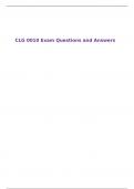 CLG 0010 Exam Questions and Answers