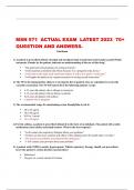 MSN 571  ACTUAL EXAM  LATEST 2023  70+ QUESTION AND ANSWERS. 