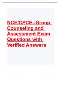 NCE/CPCE--Group Counseling and Assessment (solved questions)