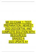 NR 222 EXAM 1 | TEST PREPARATION | NEWEST 2022-2023(DETAIL AND COMPLETE SOLUTION WITH RESOURCES) GRADED A 2023 UPDATE A+