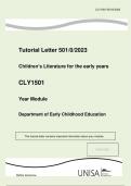 Tutorial Letter 50102023 Children’s Literature for the early years