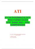 ATI PN PHARMACOLOGY PROCTORED EXAM TEST BANK 2021- 2022 COMPRESSED        	  *26 LATEST VERSIONS WITH CORRECT QUESTIONS AND ANSWERS * COMPLETE GUIDE                                                                                           * 101% GUARANTEE