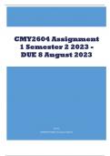 CMY2604 Assignment 1 Semester 2 2023 - DUE 8 August 2023