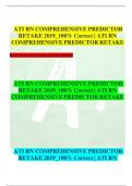 ATI RN COMPREHENSIVE PREDICTOR RETAKE 2019_100% Correct | ATI RN COMPREHENSIVE PREDICTOR RETAKE