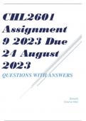 CHL2601 Assignment 9 2023 Due 24 August 2023