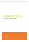 HESI EXIT EXAM TEST BANK - QUESTIONS & ANSWERS (SCORED A+) 100% APPROVED UPDATED VERSION 2023