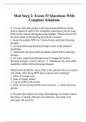 Med Surg 2- Exam #3 Questions With Complete Solutions