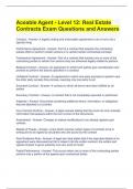 Aceable Agent - Level 12: Real Estate Contracts Exam Questions and Answers