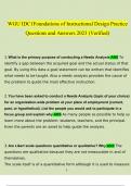 WGU IDC1Foundations of Instructional Design Practice Questions and Answers 2023 - 2024 (Verified Answers)