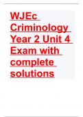 WJEc Criminology Year 2 Unit 4 Exam with complete solutions