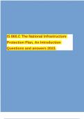 IS 860.C The National Infrastructure Protection Plan, An Introduction Questions and answers 2023.