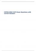 COTOA WGU C475 Exam Questions with correct Answers
