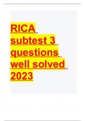 RICA subtest 3 questions and answers (2022/2023) (verified answers)