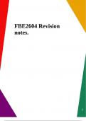 FBE2604 Revision notes.